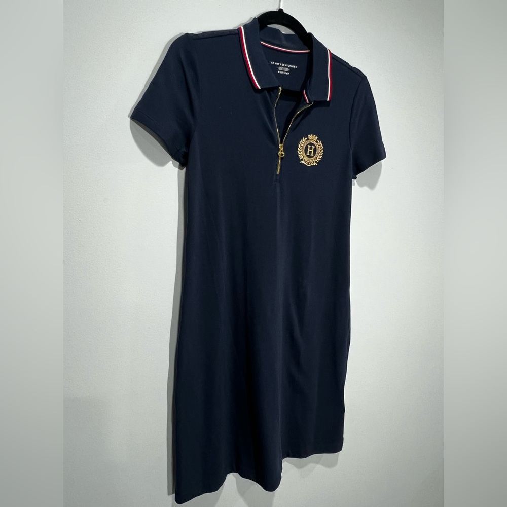 Tommy Hilfiger Navy Dress with Gold Crest